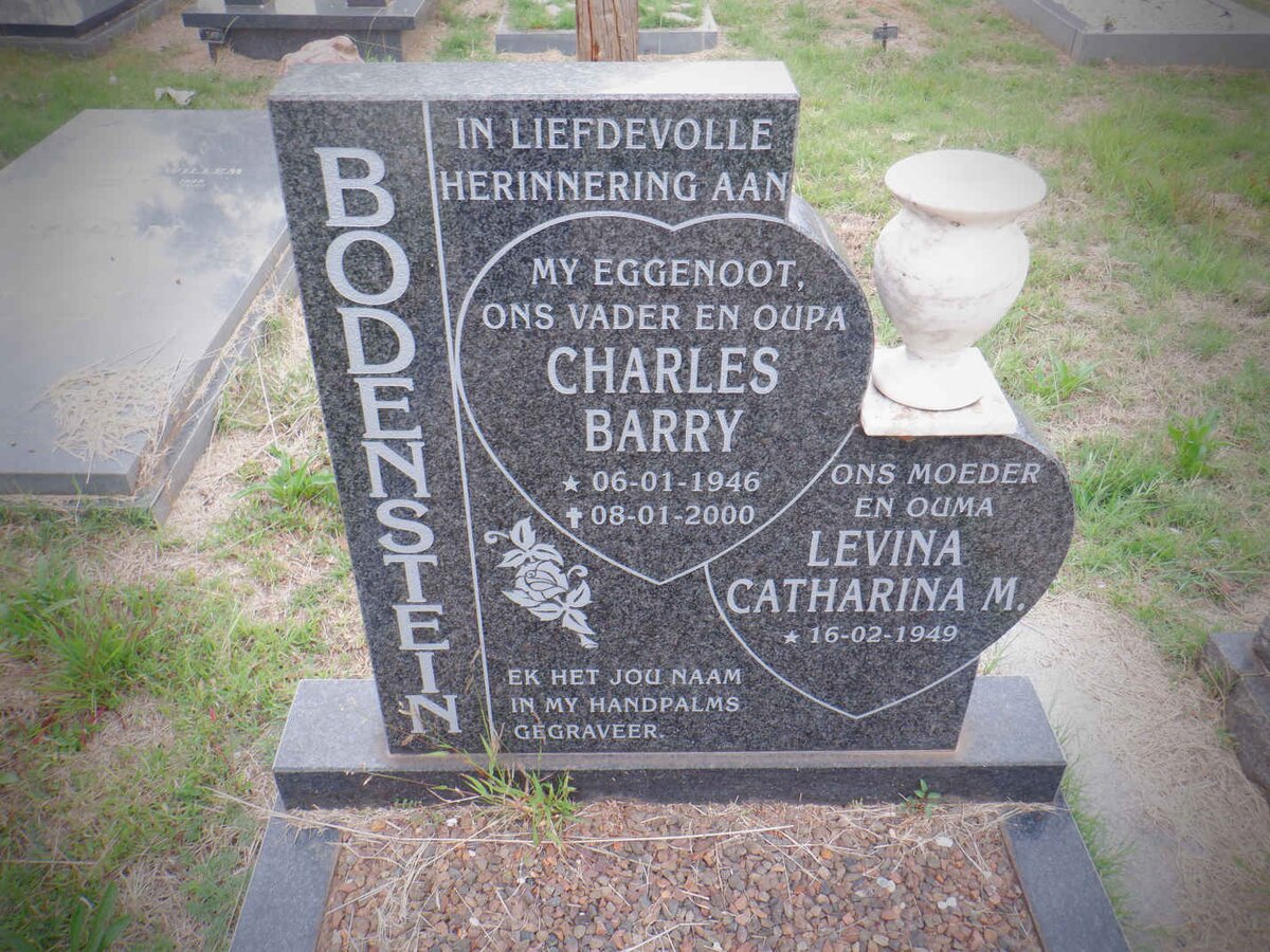 BODENSTEIN Charles Barry 1946-2000 &amp; Levina Catharina M. 1949-
