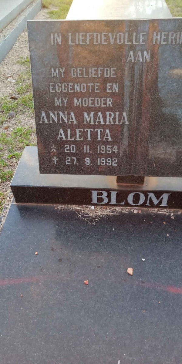 BLOM Anna Maria Aletta 1954-1992
