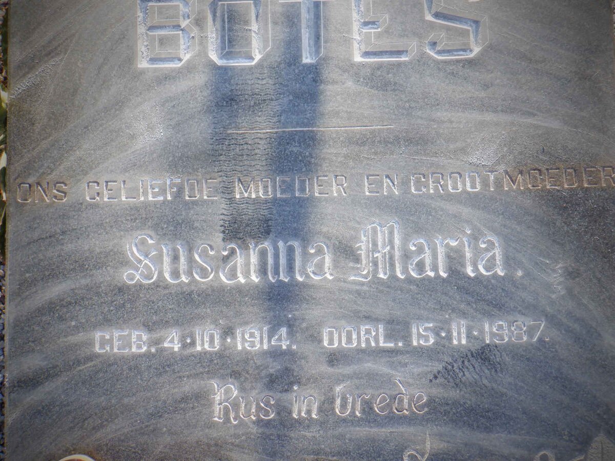 BOTES Susanna Maria 1914-1987