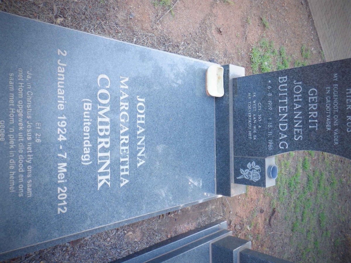 BUITENDAG Gerrit Johannes 1919-1986 :: COMBRINK Johanna Margaretha nee BUITENDAG 1924-2012