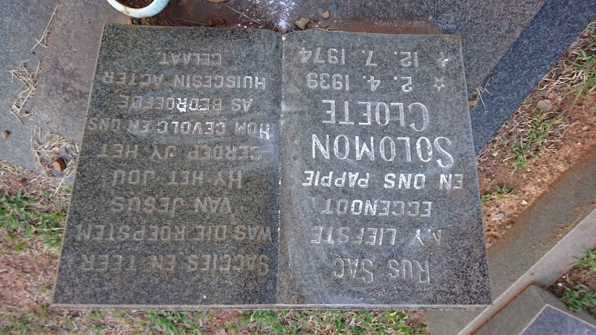 CLOETE Solomon 1939-1974