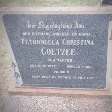COETZEE Petronella Christina nee VENTER 1872-1965