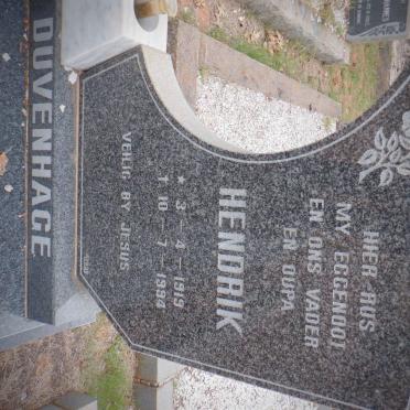 DUVENHAGE Hendrik 1919-1994