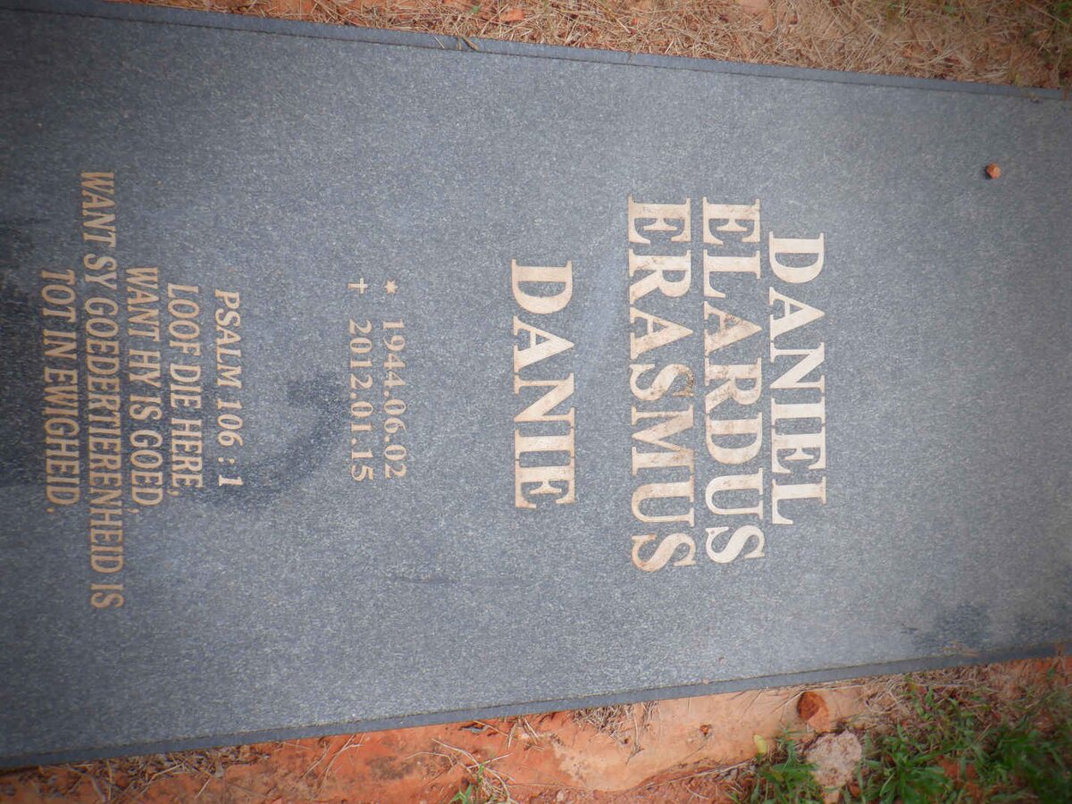 ERASMUS Daniel Elardus 1944-2012