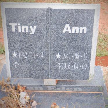 EDEN Tiny, van 1942- &amp; Ann 1941-2016