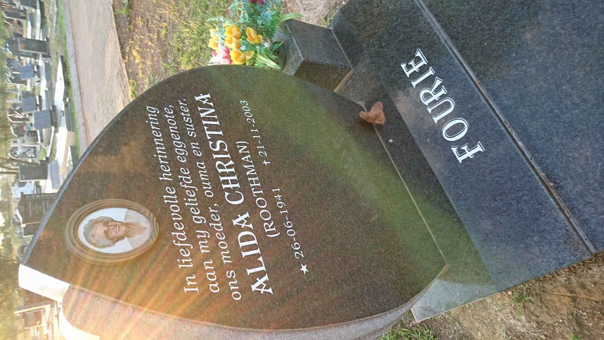 FOURIE Alida Christina nee ROOTHMAN 1941-2003
