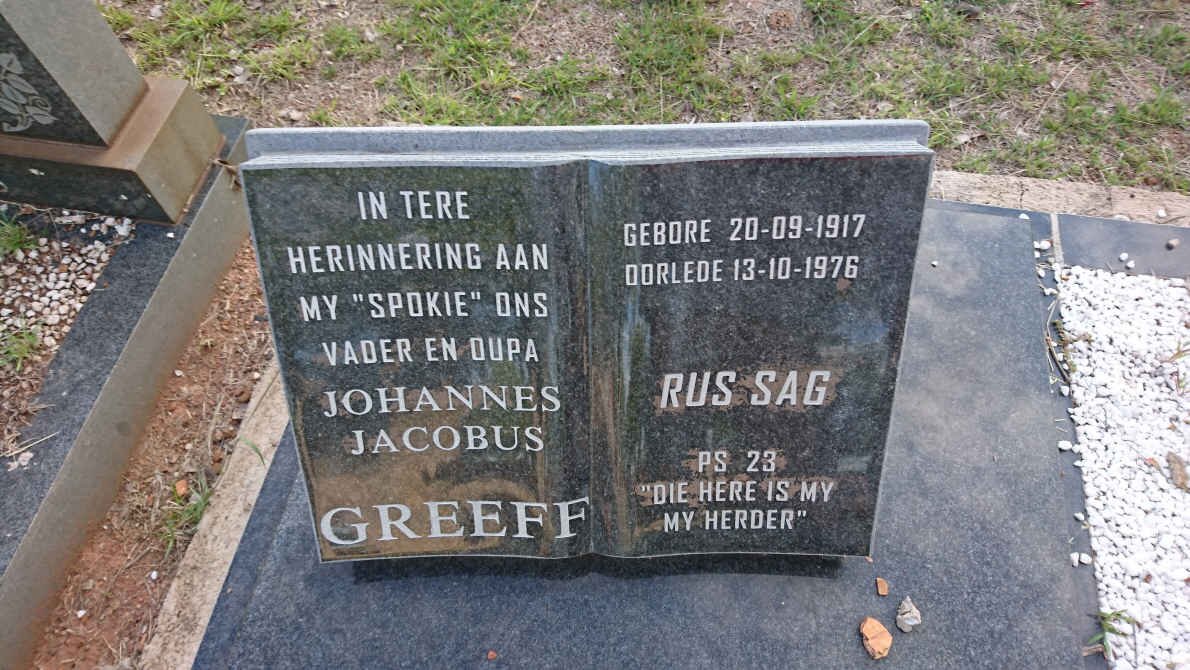 GREEFF Johannes Jacobus 1917-1976 &amp; Aletha Johanna Elizabeth 1918-2015