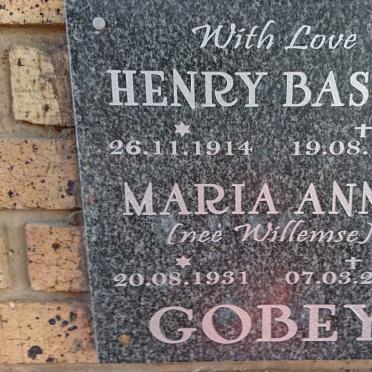 GOBEY Henry Basch 1914-1992 &amp; Maria Anna WILLEMSE 1931-2018
