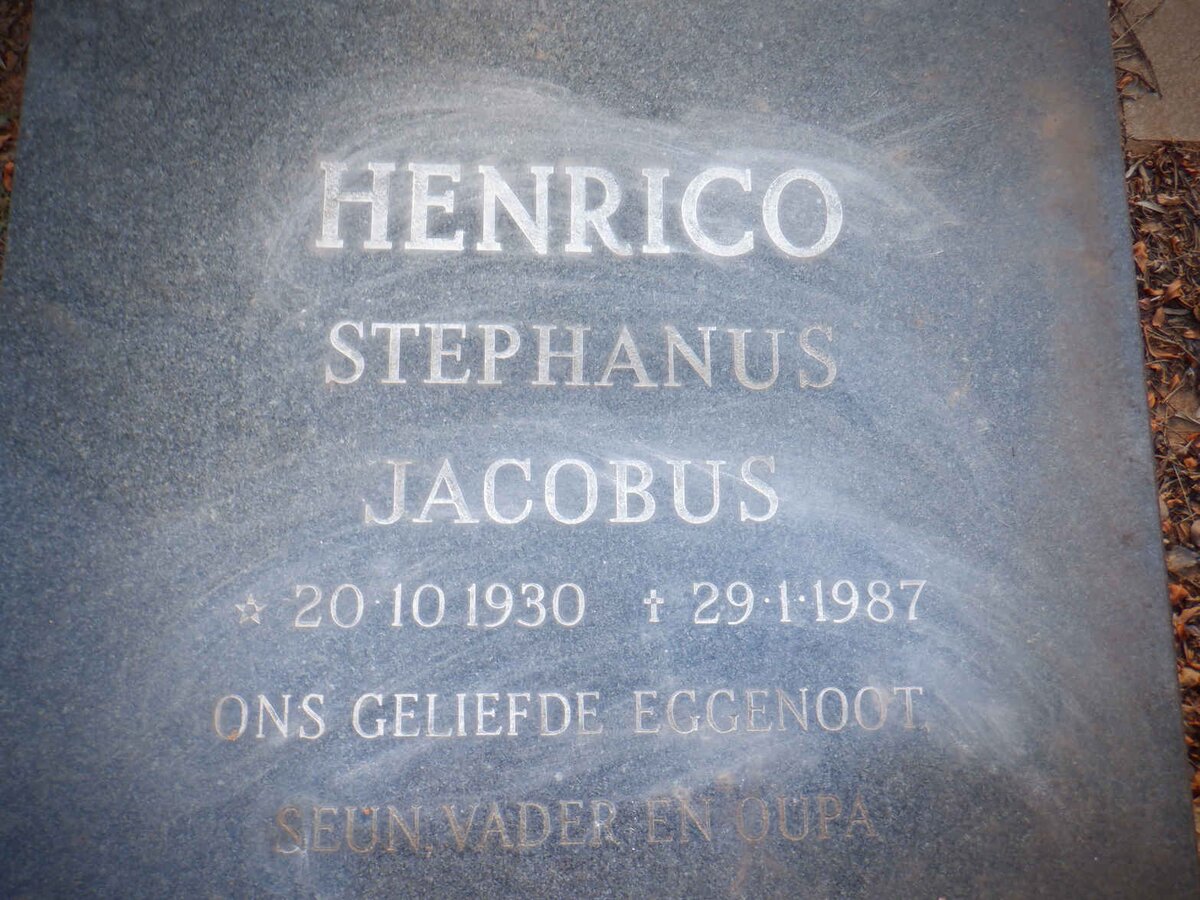 HENRICO Stephanus Jacobus 1930-1987
