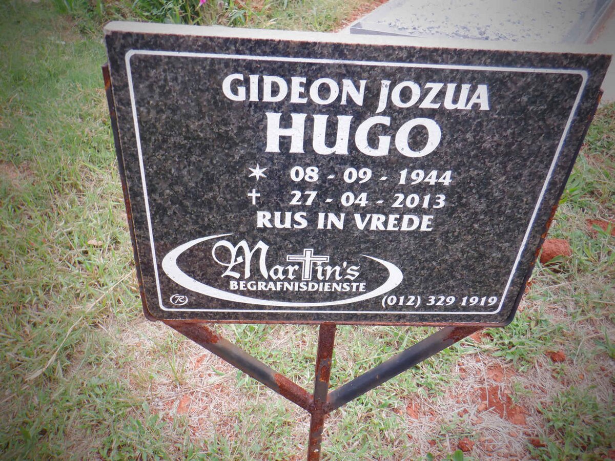 HUGO Gideon Jozua 1944-2013