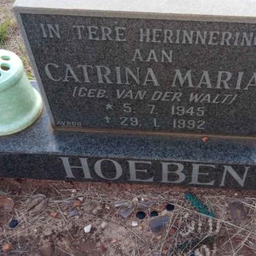 HOEBEN Catrina Maria nee VAN DER WALT 1945-1992
