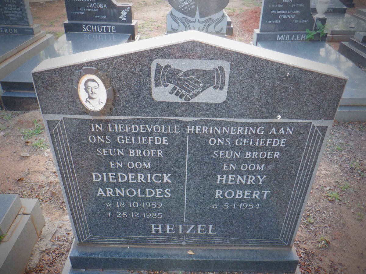 HETZEL Henry Robert 1954- :: HETZEL Diederick Arnoldes 1959-1985
