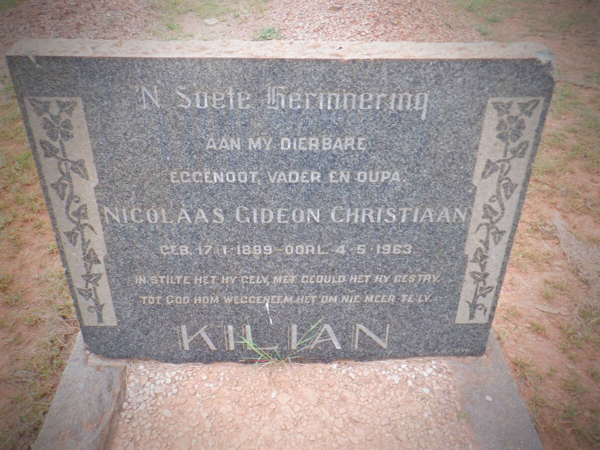 KILIAN Nicolaas Gideon Christiaan 1899-1963