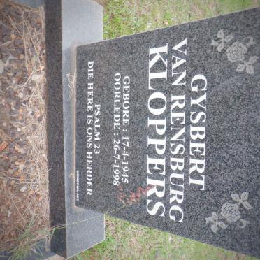 KLOPPERS Gysbert Van Rensburg 1945-1998