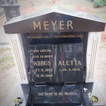 MEYER Aletta 1930- :: MEYER Kobus 1963-1994