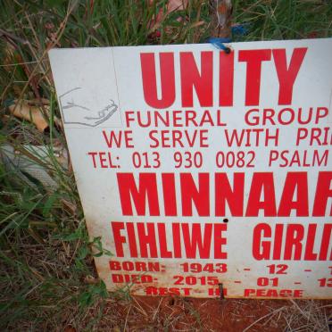 MINNAAR Fihliwe Girlie 1943-2015