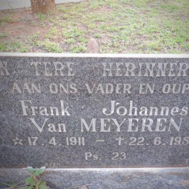 MEYEREN Frank Johannes, van 1911-1984