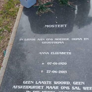 MOSTERT Dirk Johannes 1913-1997 &amp; Anna Elizabeth 1920-2013