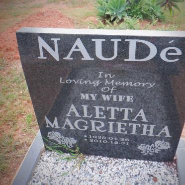NAUDE Aletta Magrietha 1939-2010
