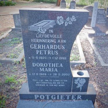 POTGIETER Gerhardus Petrus 1923-1988 &amp; Dorothea Maria 1929-2002