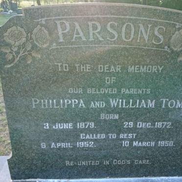 PARSONS William Tom 1872-1950 &amp; Philippa 1879-1952