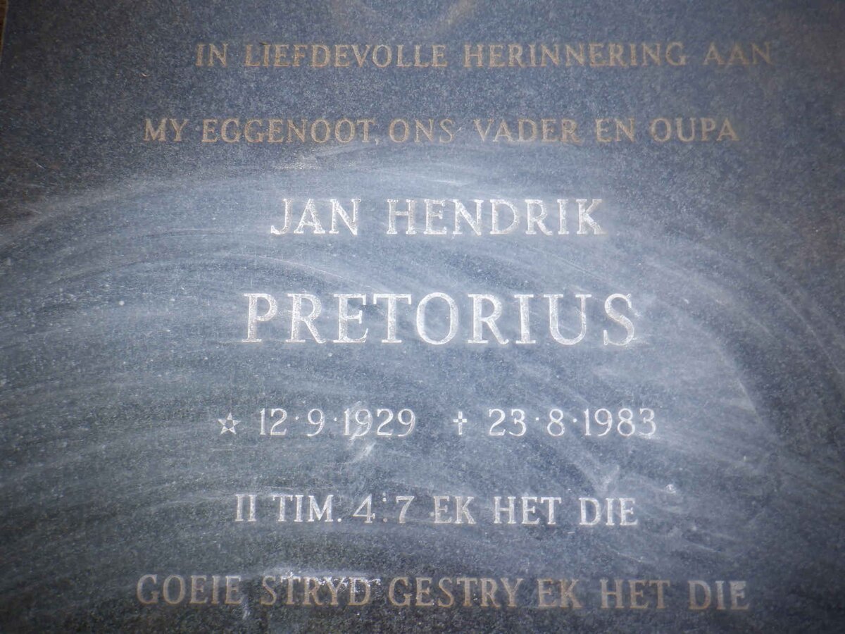 PRETORIUS Jan Hendrik 1929-1983