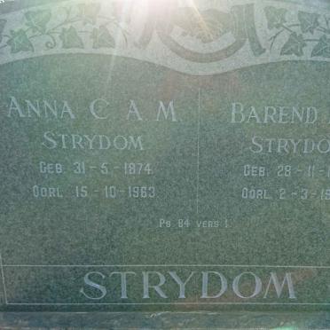 STRYDOM Barend H.J. 1871-1943 &amp; Anna C.A.M. 1874-1963