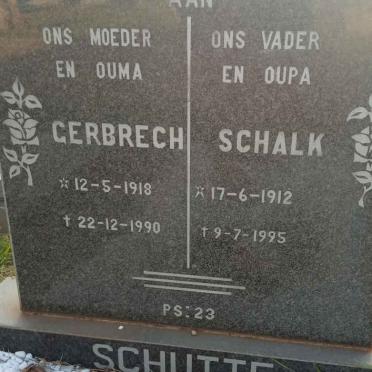SCHUTTE Schalk 1912-1995 &amp; Gerbrech 1918-1990
