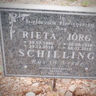 SCHILLING Jorg 1938-2019 &amp; Rieta 1940-2016