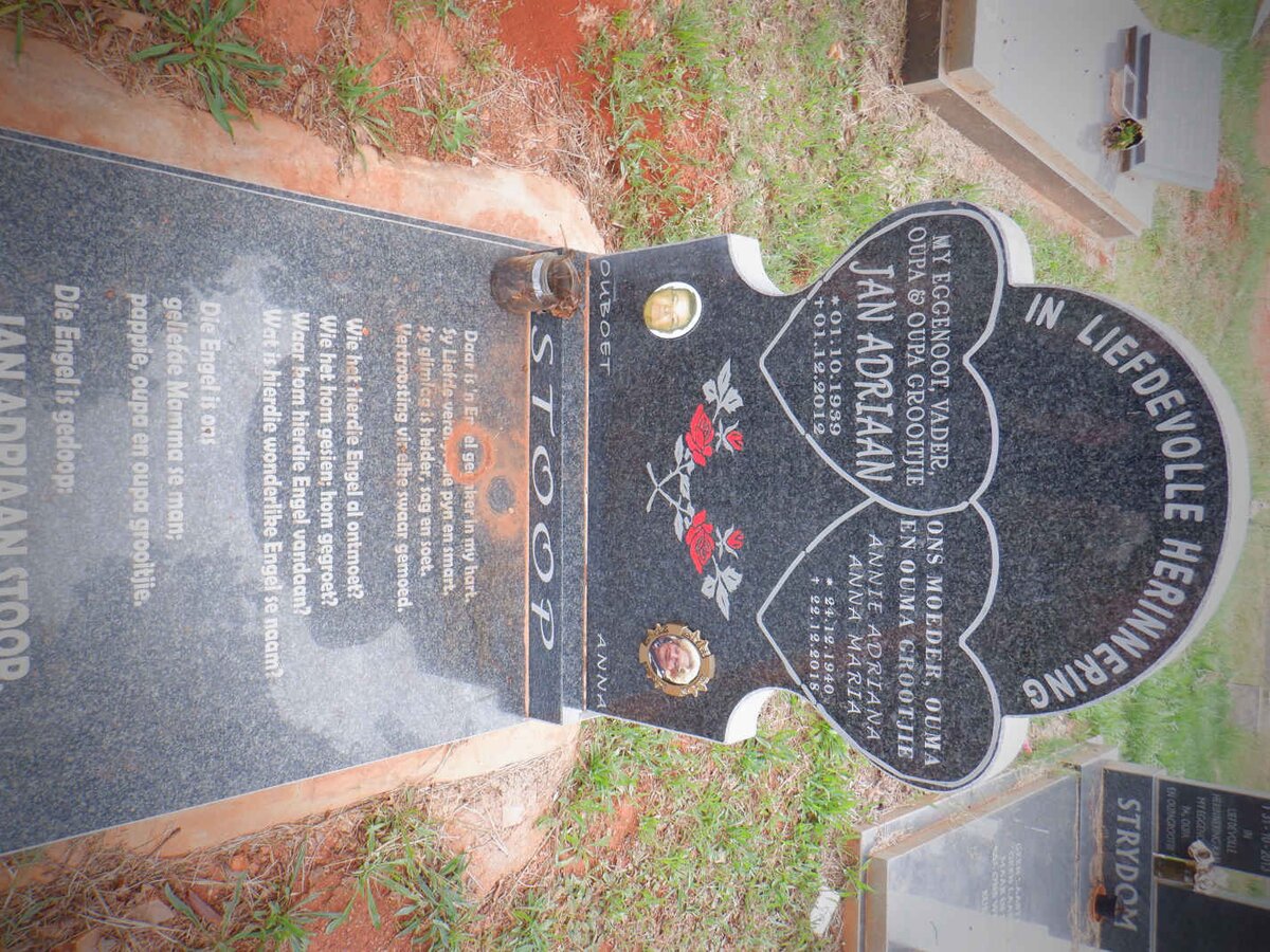 STOOP Jan Adriaan 1939-2012 &amp; Annie Adriana Anna Maria 1940-2018