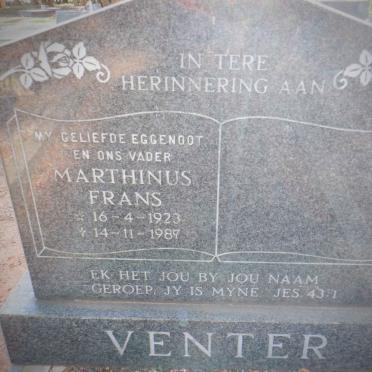 VENTER Marthinus Frans 1923-1987