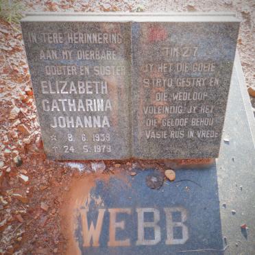 WEBB Elizabeth Catharina Johanna 1939-1979