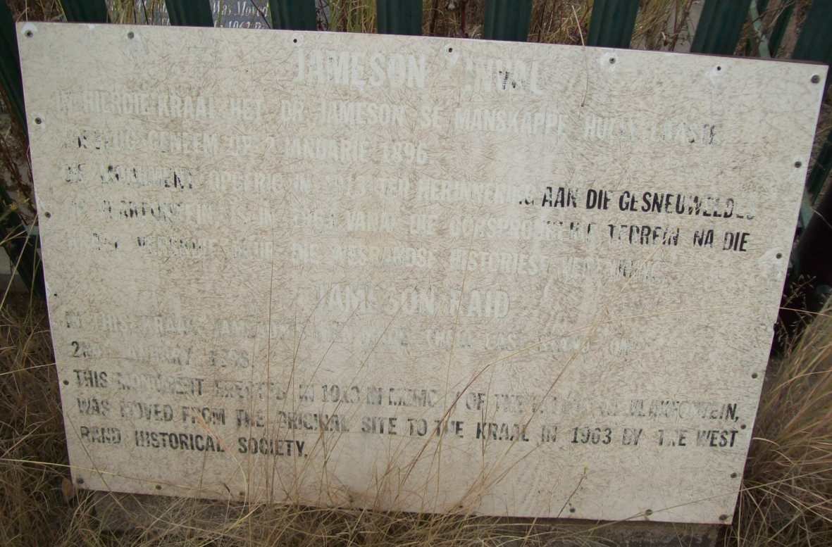 06. Jameson Raid Memorial