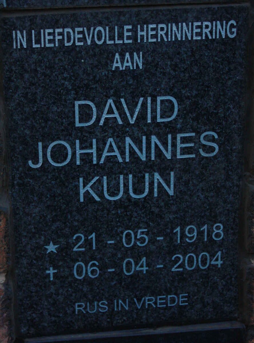 KUUN David Johannes 1918-2004