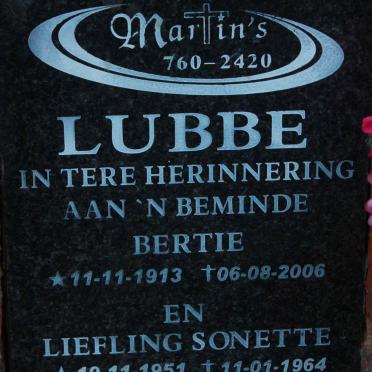 LUBBE Bertie 1913-2006 :: LUBBE Sonette 1951-1964