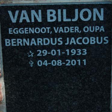 BILJON Bernardus Jacobus, van 1933-2011