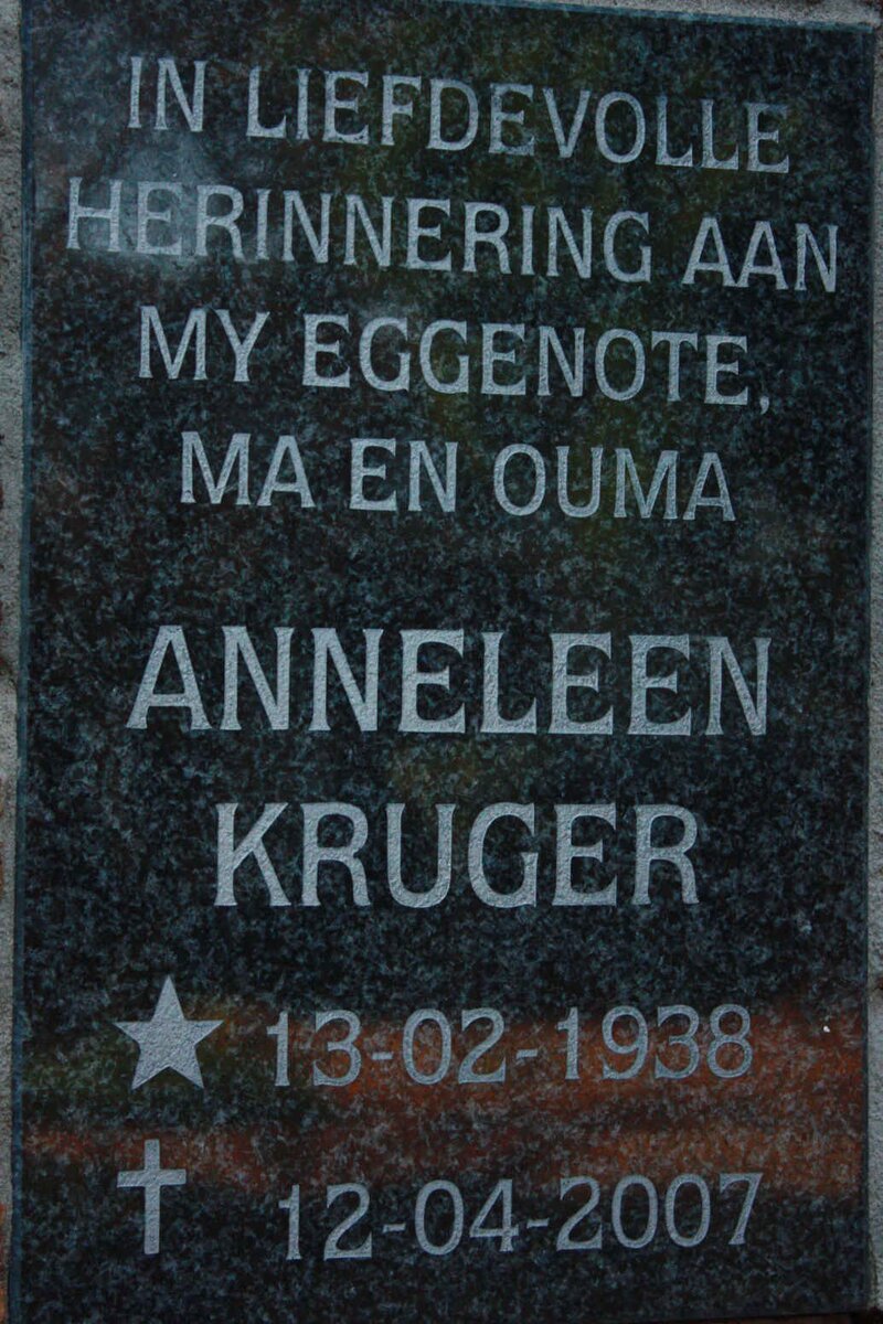 KRUGER Anneleen 1938-2007