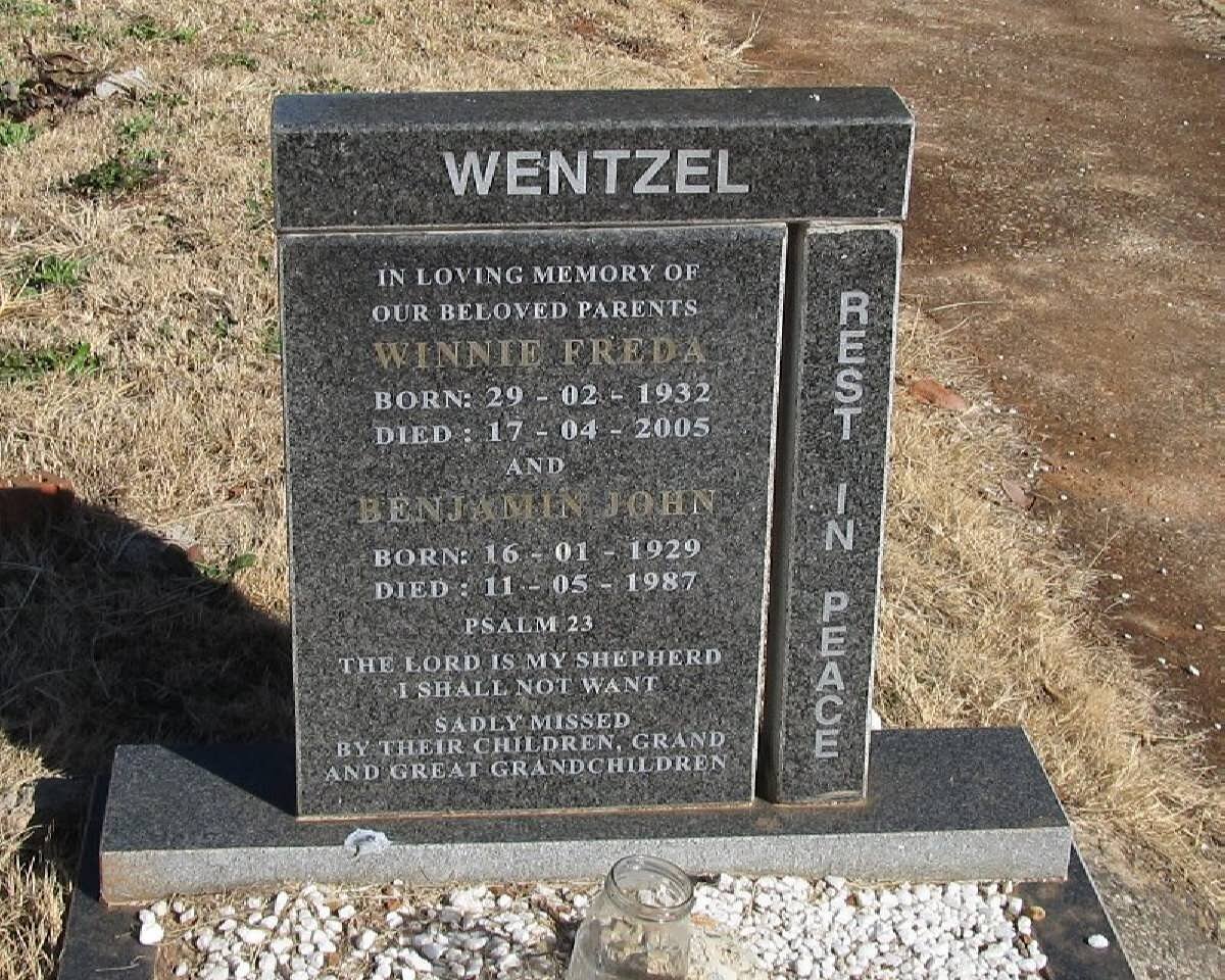 WENTZEL Benjamin John 1929-1987 &amp; Winnie Freda 1932-2005