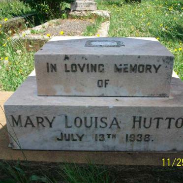 HUTTON Mary Louisa   -1938