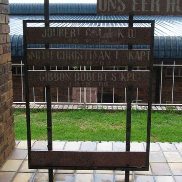 JOUBERT C.J.J. -1966 :: SMITH Christiaan M. -1973 :: GIBBON Robert S. -1976