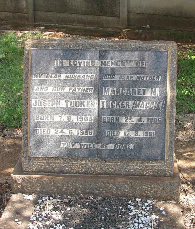 TUCKER Joseph 1905-1958 &amp; Margaret M. 1905-1981
