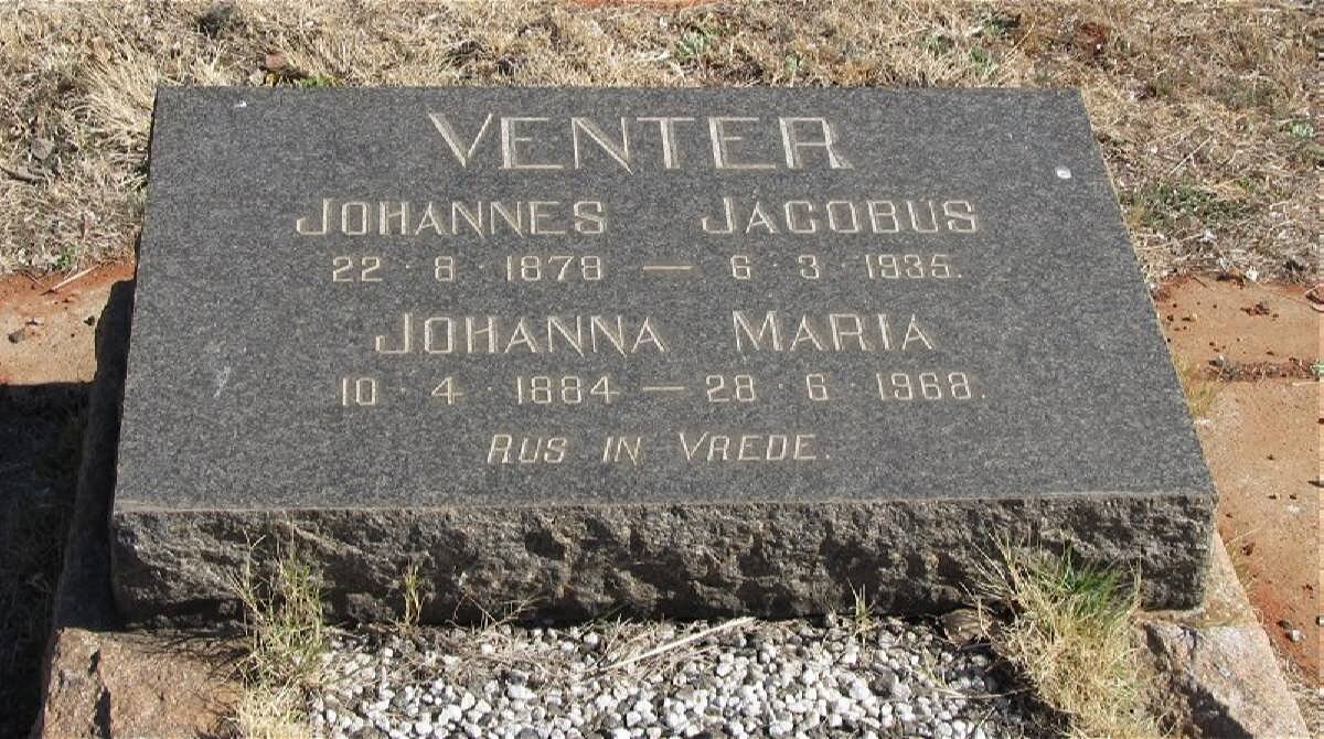 VENTER Johannes Jacobus 1878-1935 &amp; Johanna Maria 1884-1968