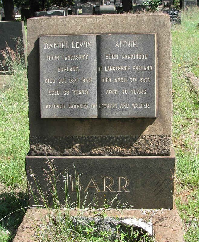 BARR Daniel Lewis -1949 &amp; Annie PARKINSON -1956