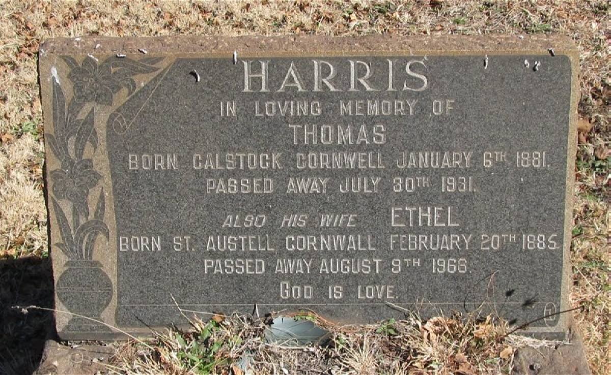 HARRIS Thomas 1881-1931 &amp; Ethel 1885-1966