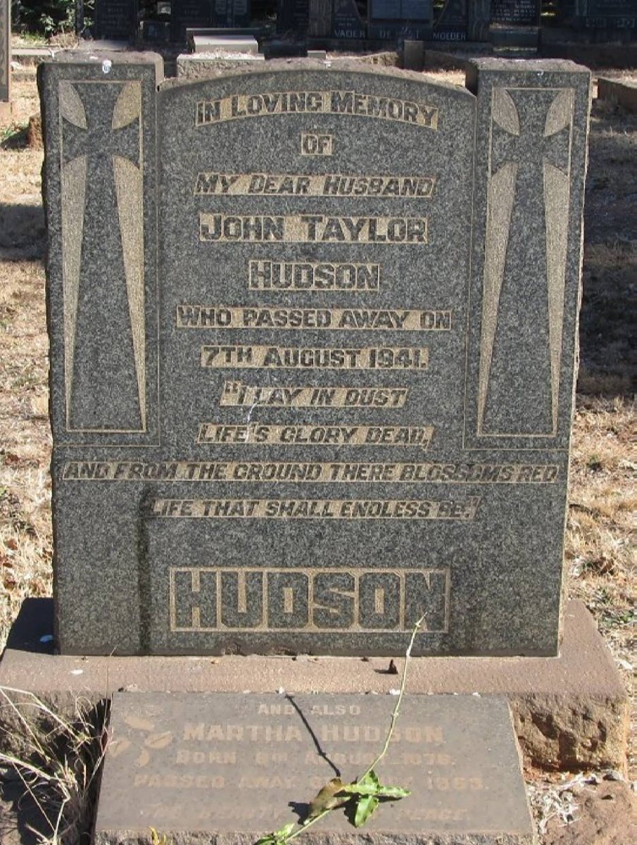 HUDSON John Taylor -1941 &amp; Martha 1878-1963