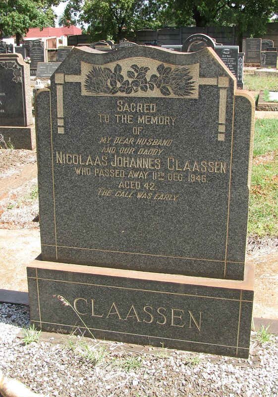 CLAASSEN Nicolaas Johannes -1946