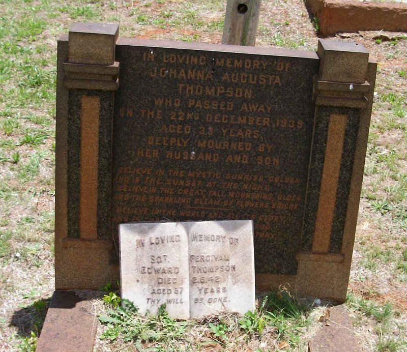 THOMPSON Johanna Augusta -1939 :: THOMPSON Percival Edward -1942 