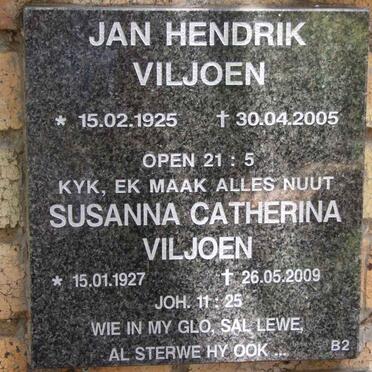 VILJOEN Jan Hendrik 1925-2005 &amp; Susanna Catherina 1927-2009