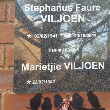 VILJOEN Stephanus Faure 1941-2014 &amp; Marietjie 1942-