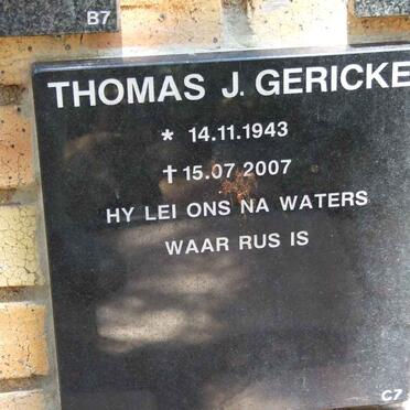 GERICKE Thomas J. 1943-2007
